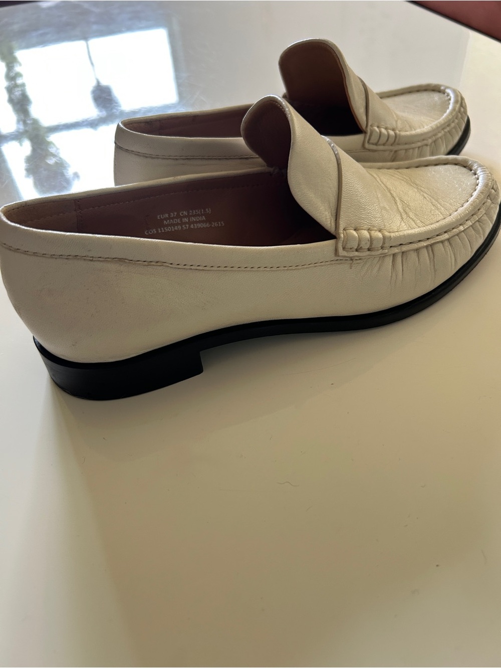 COS White/Cream Leather Loafers - Picture 6 of 9